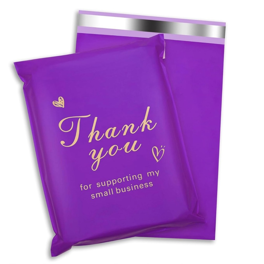 12 PCS - 15.5 x 12" Bright Purple Thank You Polymailers